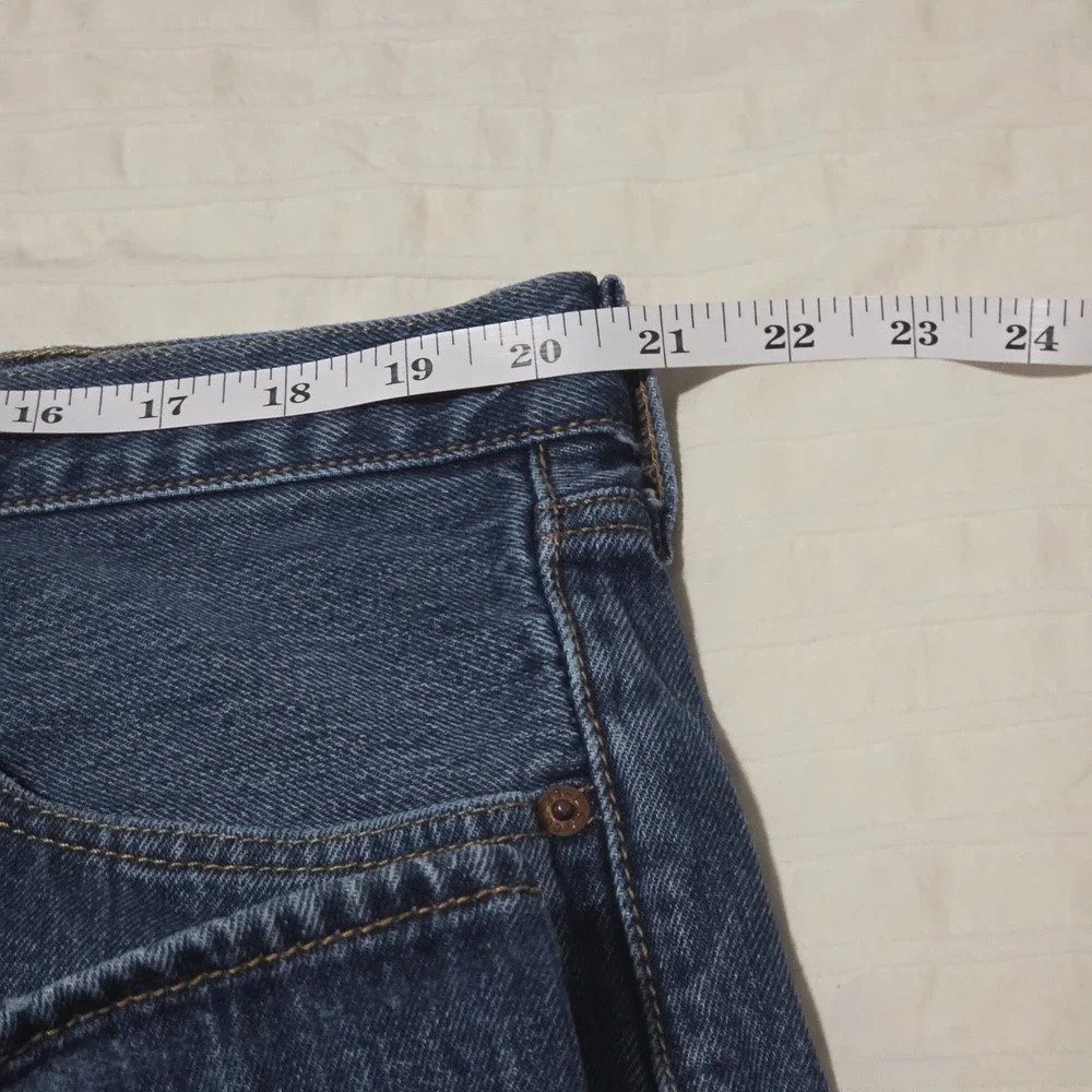 Levis 501 Jeans Mens 42x30 Blue Denim Button Fly Straight Leg Classic Fit Dark‎